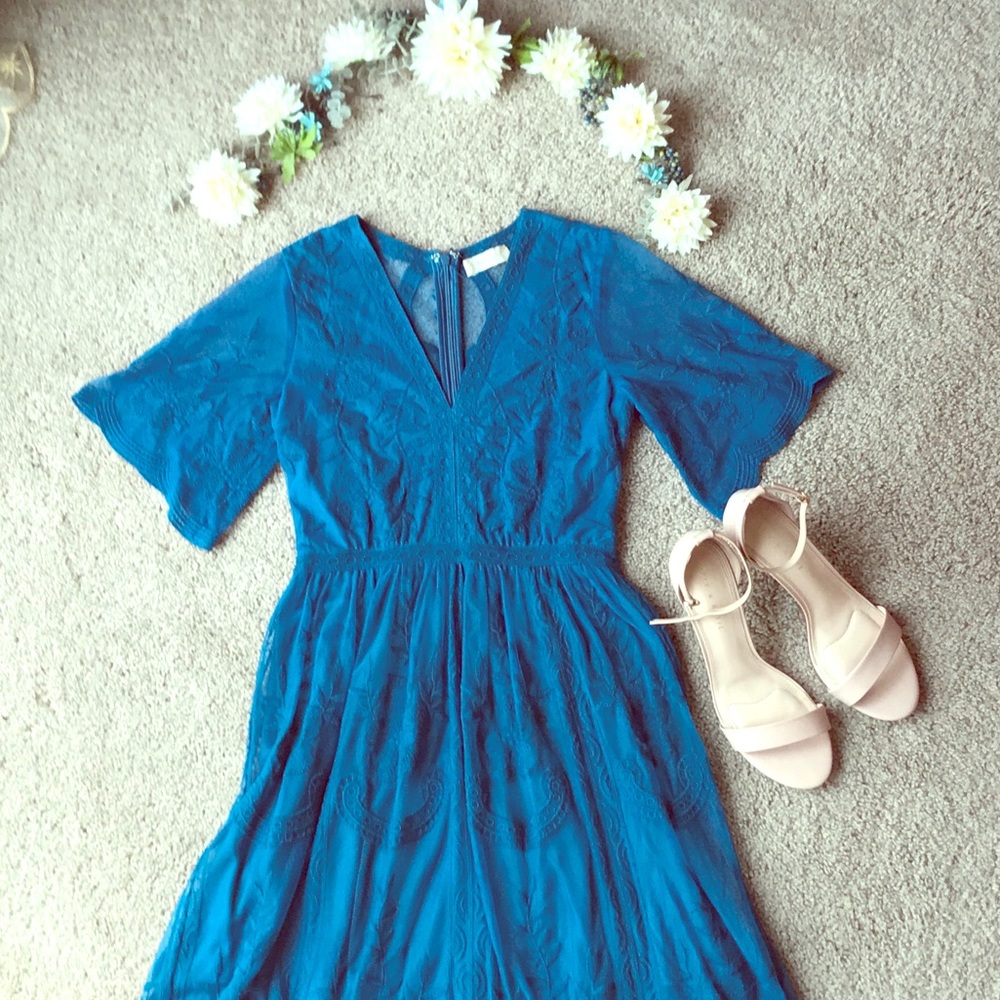 Alter’d State Blue Embroidery Dress Size S